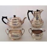 A four piece silver tea and coffee service, by Elkington & Co Ltd, assayed Sheffield 1913, (gross