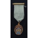 A 9ct gold and enamel medal "President - Durham County Federation of Head Teachers", by Bendall