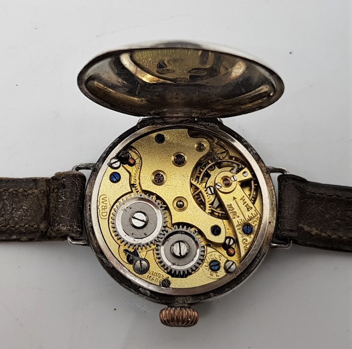 A Wilsdorf & Davis silver and cloisonne enamel ladies' wrist watch, c.1909, manual movement, - Image 3 of 4