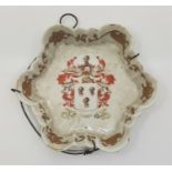 An 18th cent Chinese spoon rest with armorial crest of the Moore family Condition good, minor gilt