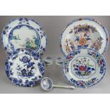 A group of early nineteenth century blue and white transfer-printed Spode enamel decorated Stone