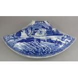 An early nineteenth century blue and white transfer-printed Spode Caramanian series supper set