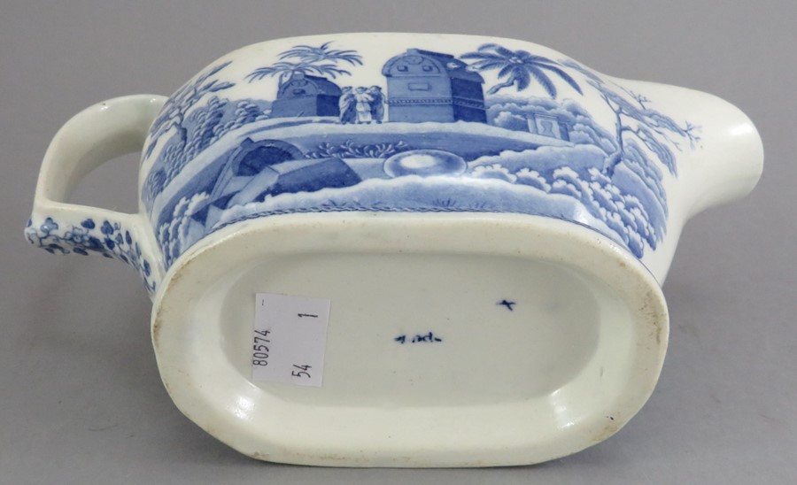 An early nineteenth century blue and white transfer-printed Spode Caramanian series large-size sauce - Image 3 of 3