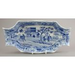 An early nineteenth century blue and white transfer-printed Spode Caramanian series root dish, c.