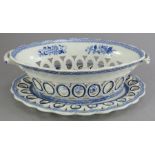 An early nineteenth century blue and white transfer-printed Spode Group pattern chestnut basket