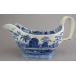 An early nineteenth century blue and white transfer-printed Spode Caramanian series large-size sauce