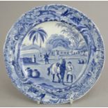 An early nineteenth century blue and white transfer-printed Spode Indian Sporting series small-