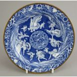 An early nineteenth century blue and white transfer-printed Spode Love Chase pattern tea plate