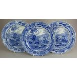 A group of early nineteenth century blue and white transfer-printed Spode Indian Sporting series