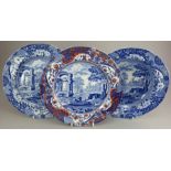 A group of early nineteenth century blue and white transfer-printed Spode Italian patterns pieces,