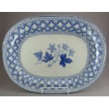 An early nineteenth century blue and white transfer-printed Spode Geranium pattern large platter,