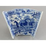 An early nineteenth century blue and white transfer-printed Spode Caramanian series asparagus