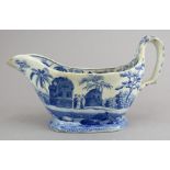 An early nineteenth century blue and white transfer-printed Spode Caramanian series small-size sauce