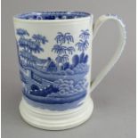 A mid-nineteenth century blue and white transfer-printed Copeland, Late Spode Tower pattern tall