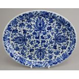 An early nineteenth century blue and white transfer-printed Spode Lyre pattern teapot stand c.