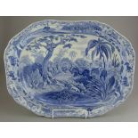 An early nineteenth century blue and white transfer-printed Copeland & Garrett, Late Spode Indian