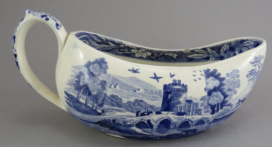 An early nineteenth century blue and white transfer-printed Spode Lucano pattern bourdaloue, c.1825. - Image 2 of 3