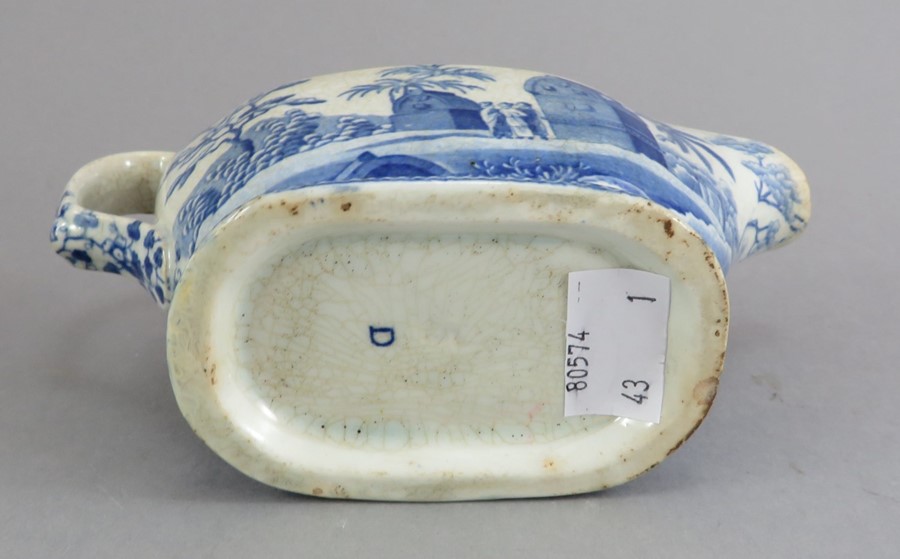 An early nineteenth century blue and white transfer-printed Spode Caramanian series small-size sauce - Image 3 of 3