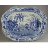 An early nineteenth century blue and white transfer-printed Spode Indian Sporting series well and