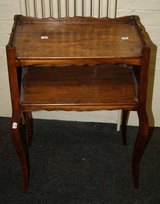 A 19th century French fruitwood bedside cupboard with tray top and open section below. Raised on sha