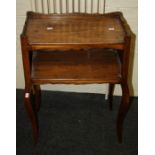 A 19th century French fruitwood bedside cupboard with tray top and open section below. Raised on sha