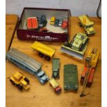 A collection of Lesney, Dinky and other diecast vehicles, each play worn condition