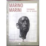 A framed and glazed promotional poster for an exhibition of the work of Marino Marini, Milan 1972. 6