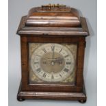 Isaac Loundes (Lowndes?) of Pall Mall. An early 18th century walnut cased twin fusee eight day brack
