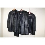 Two Junonia black leather jackets and a Venezia leather jacket