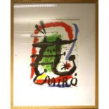 After Joan Miro (Spanish 1893 - 1983) A reproduction coloured print. 82 x 59cm Formally the propert