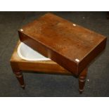 A 19th century oak cased bidet, with pottery liner