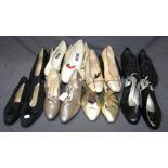 A collection of mixed ladies shoes and sandals, size 12 Formally the property of the late Jessye Nor