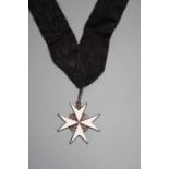 The Order of St John, black ribbon and associated case
