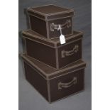 Three faux leather storage boxes Formally the property of the late Jessye Norman