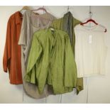 A merino wool green cape together with other items of clothing (4) Formally the property of the late