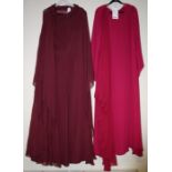 Carolini Herrera. A silk and chiffon evening dress, cerise in colour , size large, together with sim