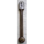 Comitti, London, a 20th century mercurial stick barometer with silvered gauge. 93cm