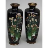 A pair of Japanese Taisho Toku shaped cloisonne vases