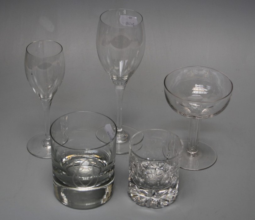 A collection of crystal and cut glass table glassware including Baccarat, Waterford and others (3 sh