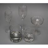 A collection of crystal and cut glass table glassware including Baccarat, Waterford and others (3 sh