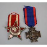 A Frederick August 1914 War service cross, together with a Gallipolli Star