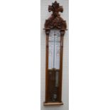 A Victorian Admiral Fitzroy type Polytechnic barometer thermometer with printed register. 128cm high