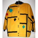 Steve Evans USA. A mustard jacket, short length, 100% purewool, size large Formally the property of