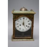 A 19th century French painted case, eight day wall clock with slight convex dial. The movement with