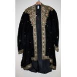 Heavily embroidered/beaded lined coat, black, size large Formally the property of the late Jessye N