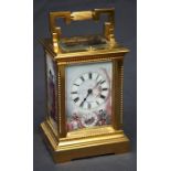 Manoah Rhodes and sons Ltd, Bradford an eight day (French) carriage clock with push repeat. Fitted p