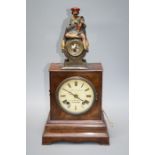 A Victorian Camerer Kuss and Co of London automaton timepiece with medieval page seated a top a cask