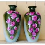 A pair of recent vases (2) signs of repair