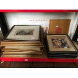 A collection of framed 19th Century bookplates, five Beryl Cook prints, Cairo Portfolio prints after