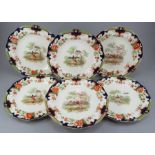 A set of early twentieth century Royal Doulton Temple pattern plates, c.1920. Each printed and